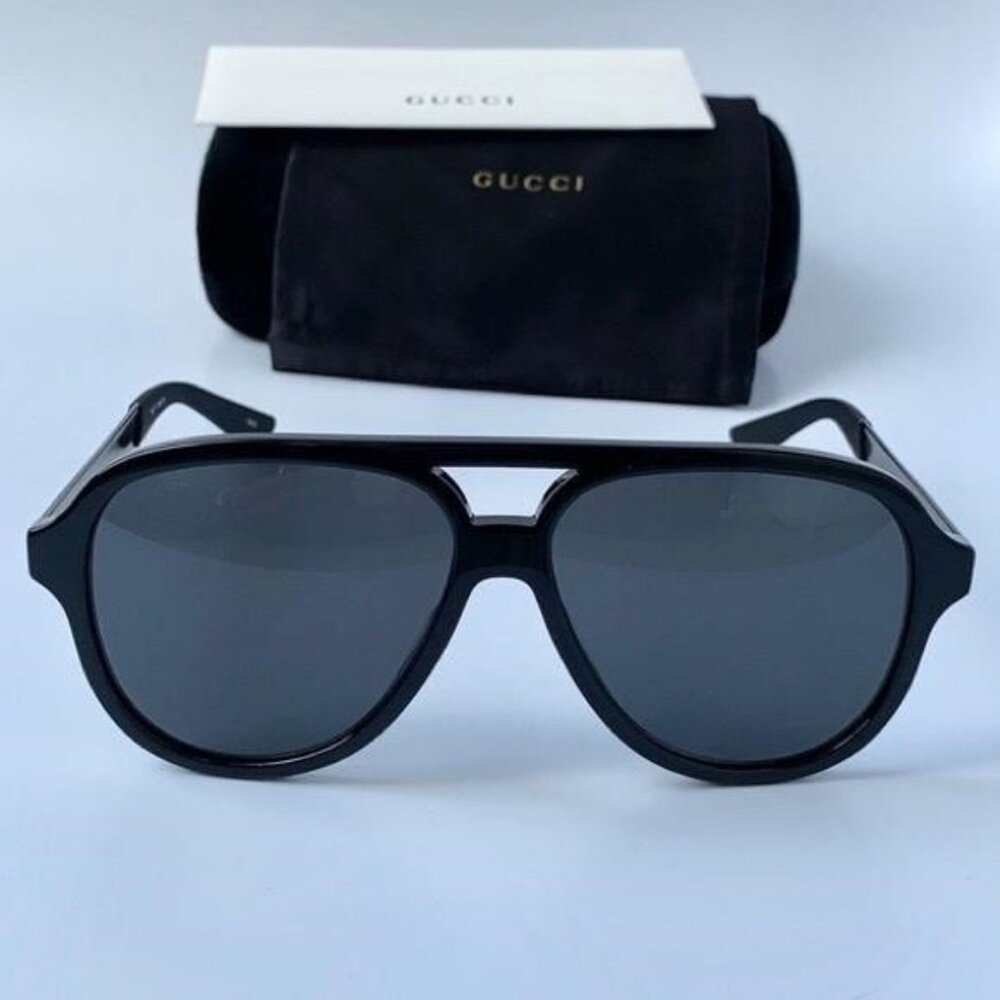 Authentic- New - Gucci Men’s Sunglasses GG0688S 001 Black/ Gray - Picture 2 of 14